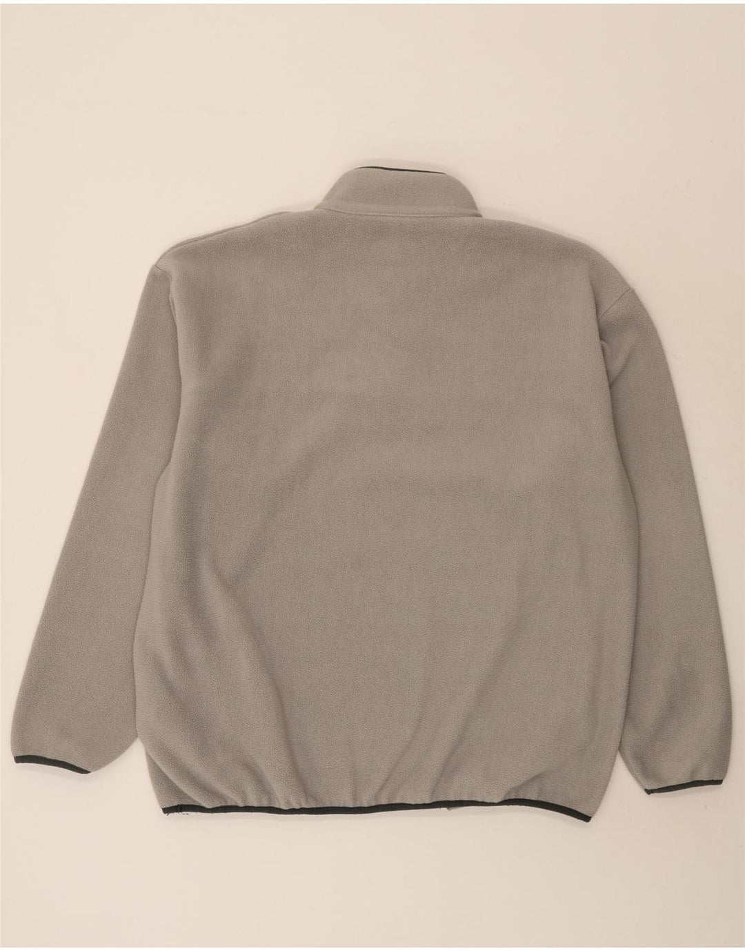 Champion Mens Button Neck Fleece Jumper Large Grey Polyester