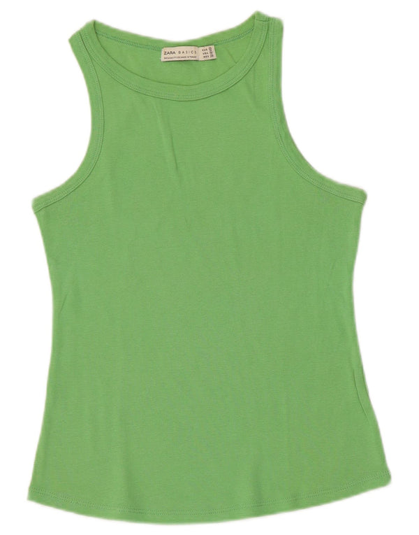 ZARA Womens Vest Top UK 12 Medium Green