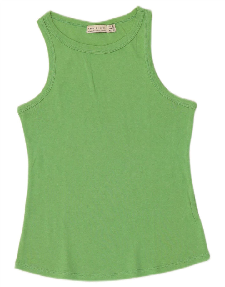 ZARA Womens Vest Top UK 12 Medium Green