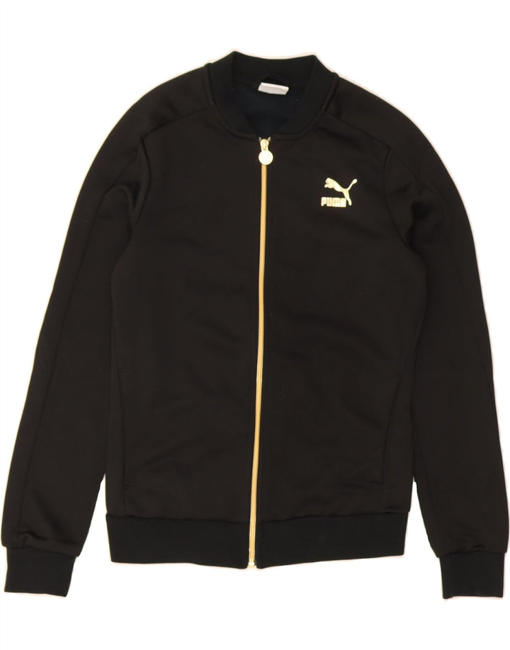 PUMA Womens Tracksuit Top Jacket UK 10 Small  Black Cotton Vintage Puma and Second-Hand Puma from Messina Hembry 