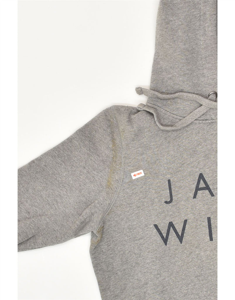 JACK WILLS Womens Graphic Hoodie Jumper UK 10 Small  Grey Cotton | Vintage Jack Wills | Thrift | Second-Hand Jack Wills | Used Clothing | Messina Hembry 