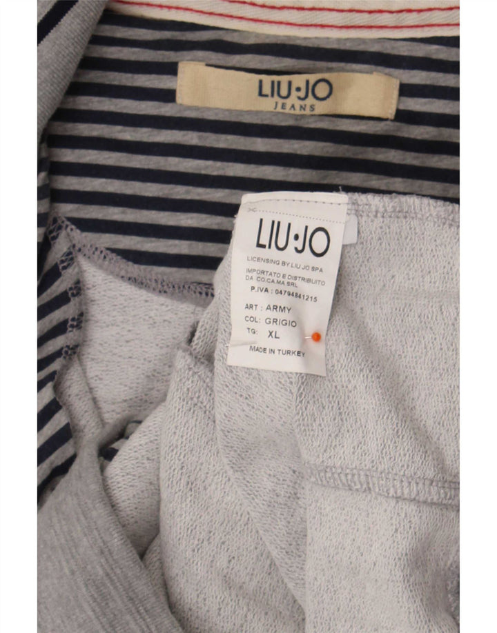 Liu Jo Mens Graphic Tracksuit Top Jacket XL Grey Cotton