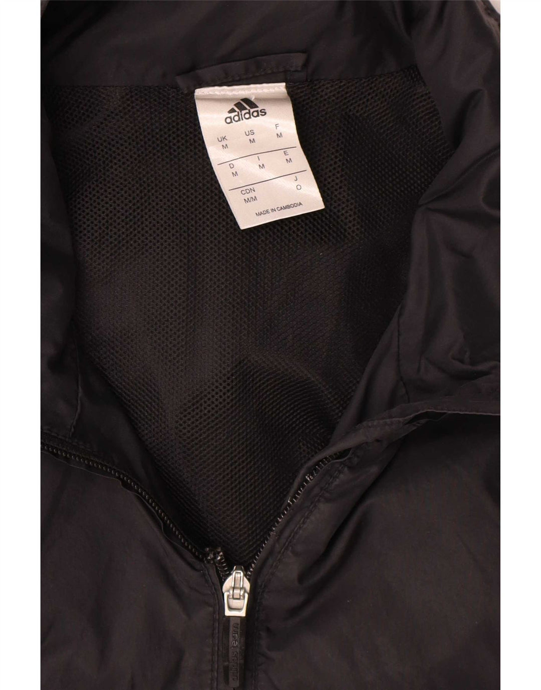 Adidas Mens Hooded Rain Jacket UK 38 Medium Black Polyamide