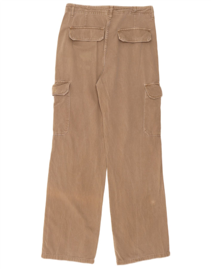 Zara Womens Straight Cargo Trousers EU 40 Medium W30 L31 Beige