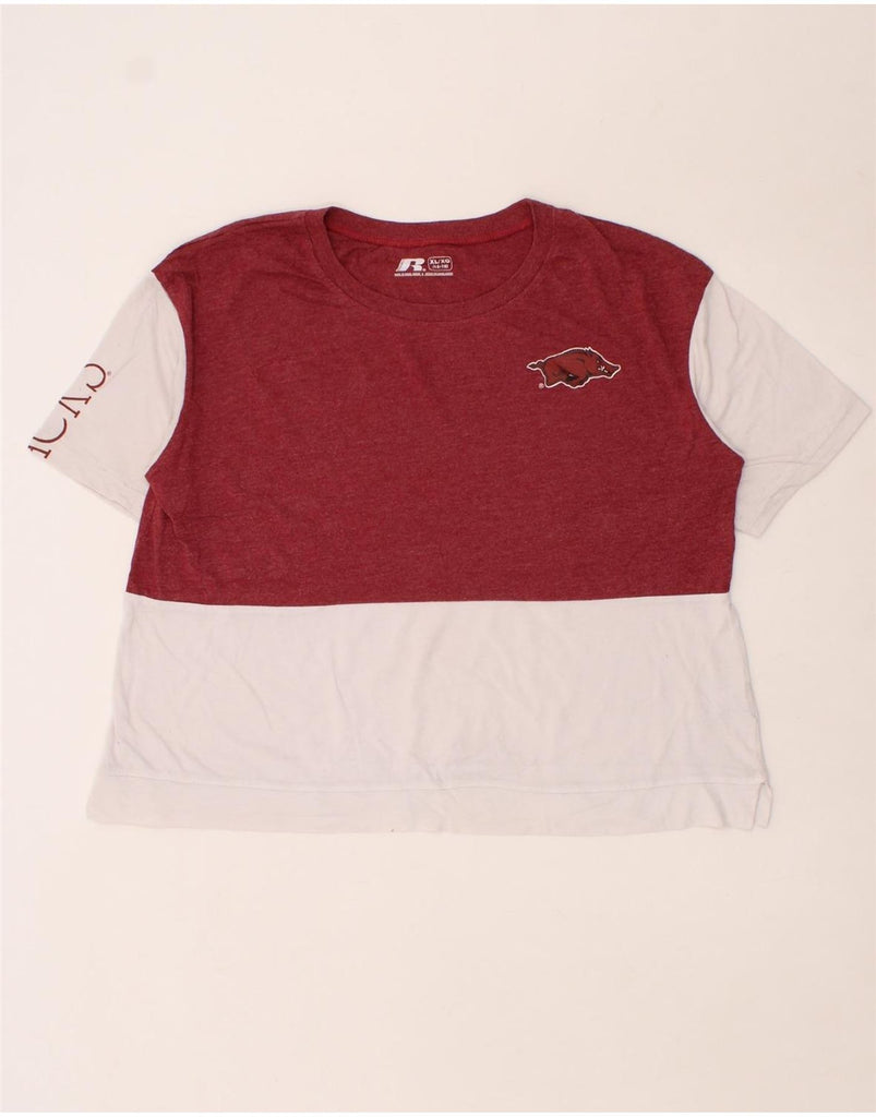 RUSSELL ATHLETIC Boys Graphic T-Shirt Top 15-16 Years XL  Red Colourblock Vintage Russell Athletic and Second-Hand Russell Athletic from Messina Hembry 