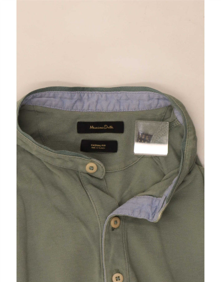 Massimo Dutti Mens Casual Fit Polo Shirt Medium Green
