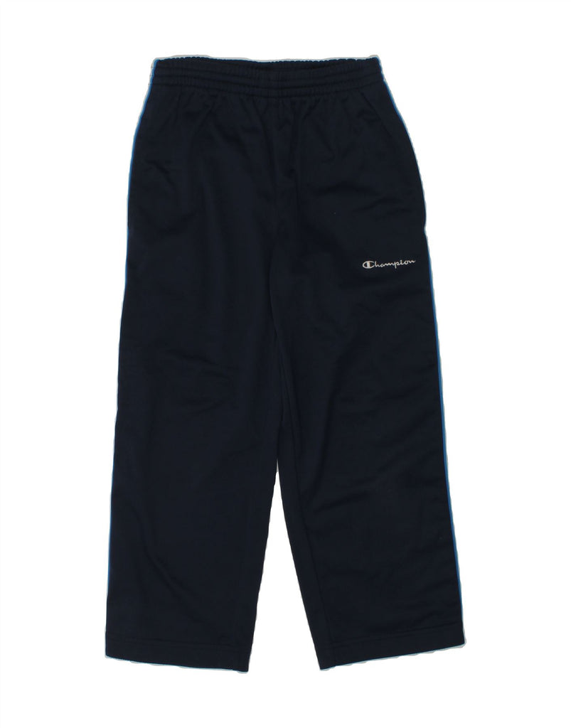 CHAMPION Boys Tracksuit Trousers 5-6 Years XS Navy Blue Polyester | Vintage Champion | Thrift | Second-Hand Champion | Used Clothing | Messina Hembry 