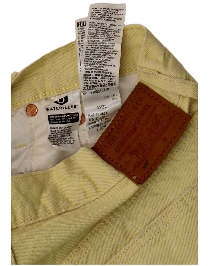LEVI'S Womens 501 Denim Shorts W32 Large Yellow Cotton