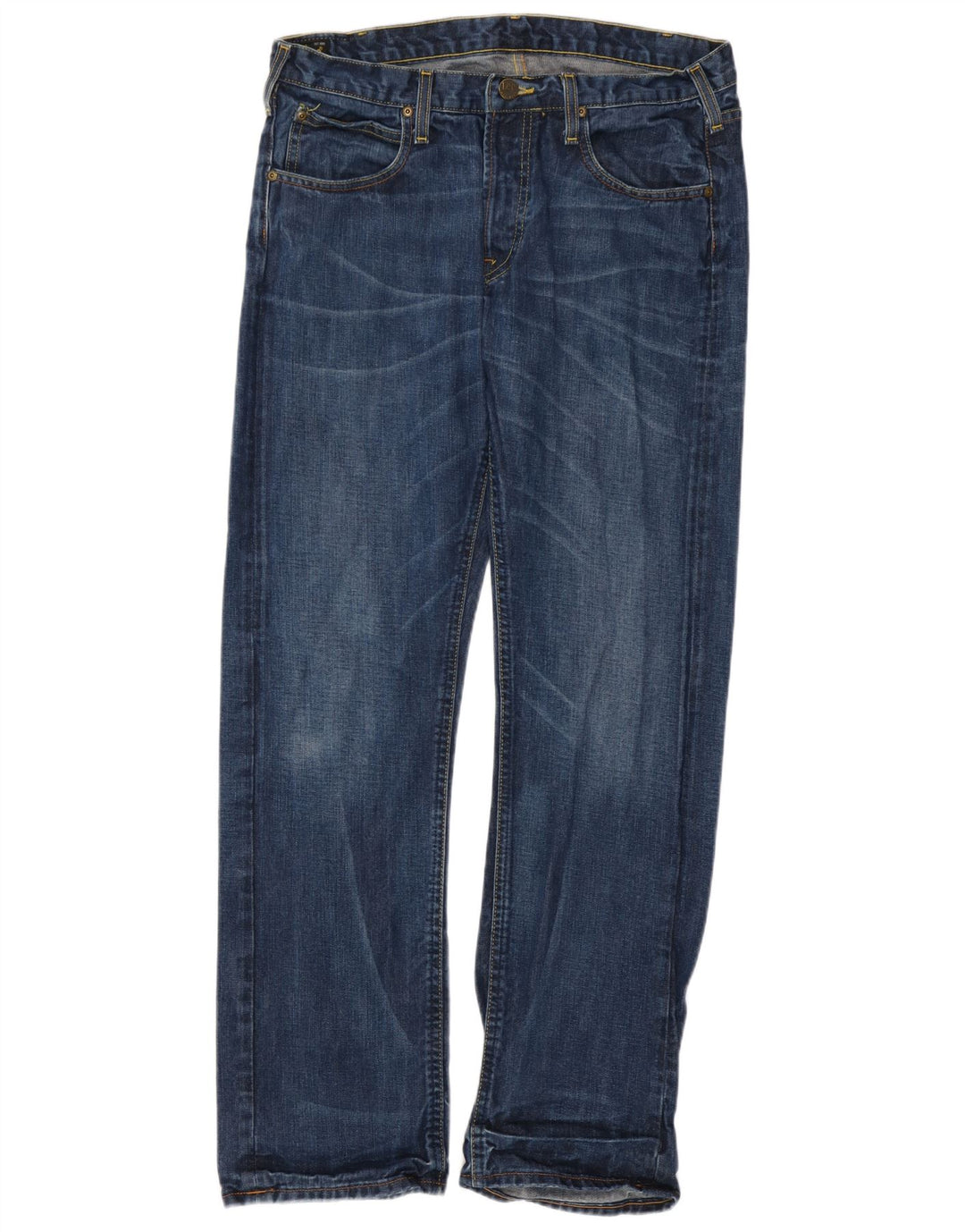 Lee Mens Blake Straight Jeans W34 L32 Blue Cotton