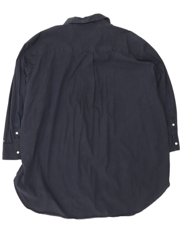 Tommy Hilfiger Womens Long Sleeve Oversized Shirt Dress UK 26 5XL Navy Blue