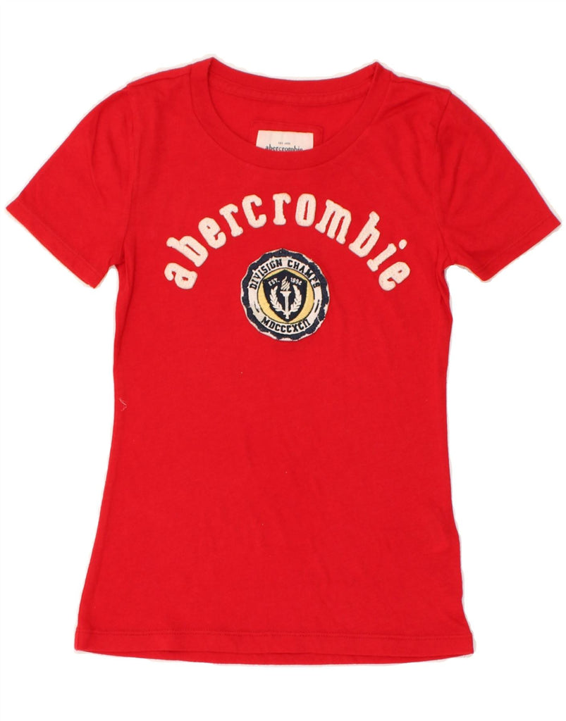 ABERCROMBIE & FITCH Girls Graphic T-Shirt Top 7-8 Years Small Red Cotton | Vintage Abercrombie & Fitch | Thrift | Second-Hand Abercrombie & Fitch | Used Clothing | Messina Hembry 