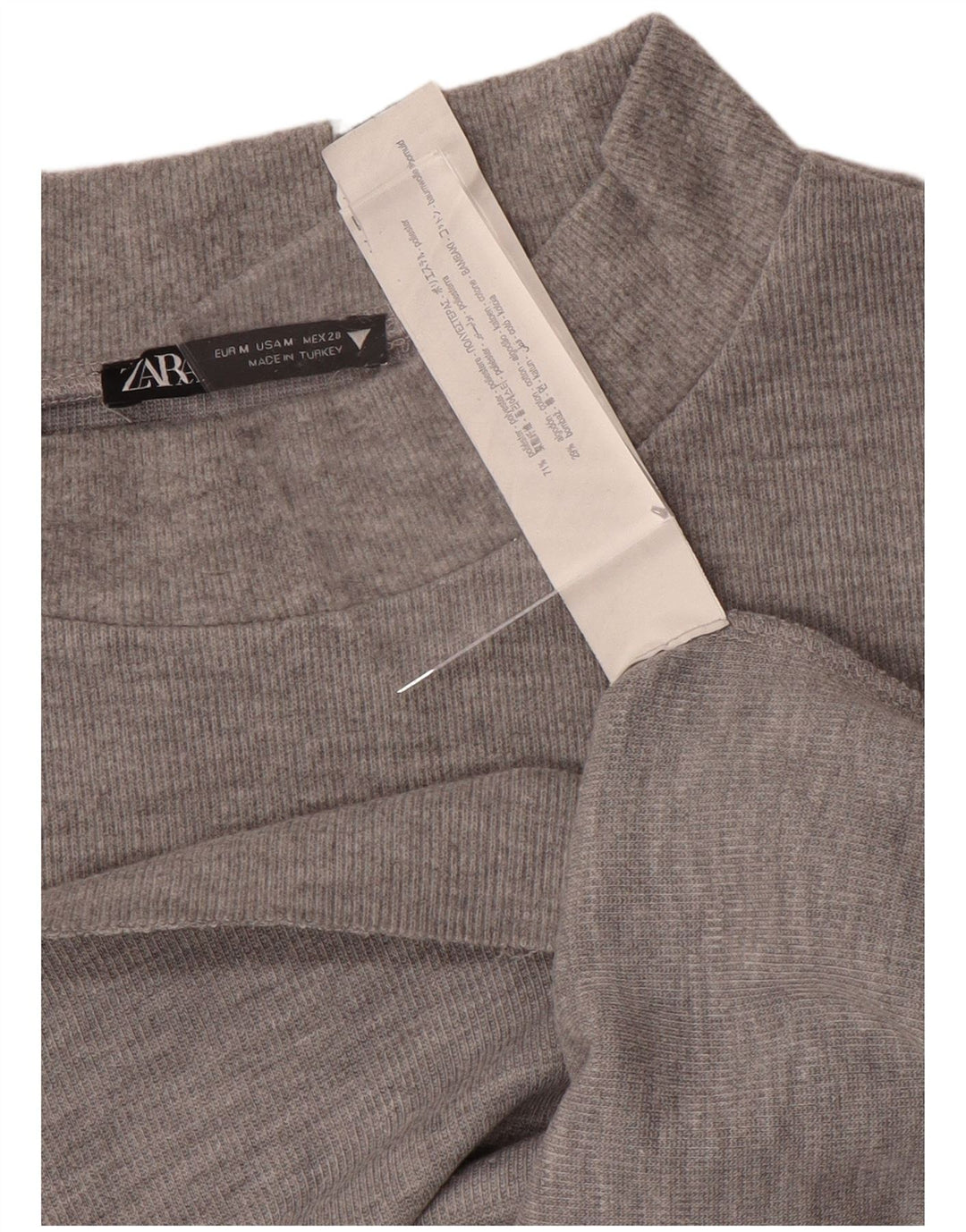 ZARA Womens Crop Top UK 14 Medium Grey Polyester