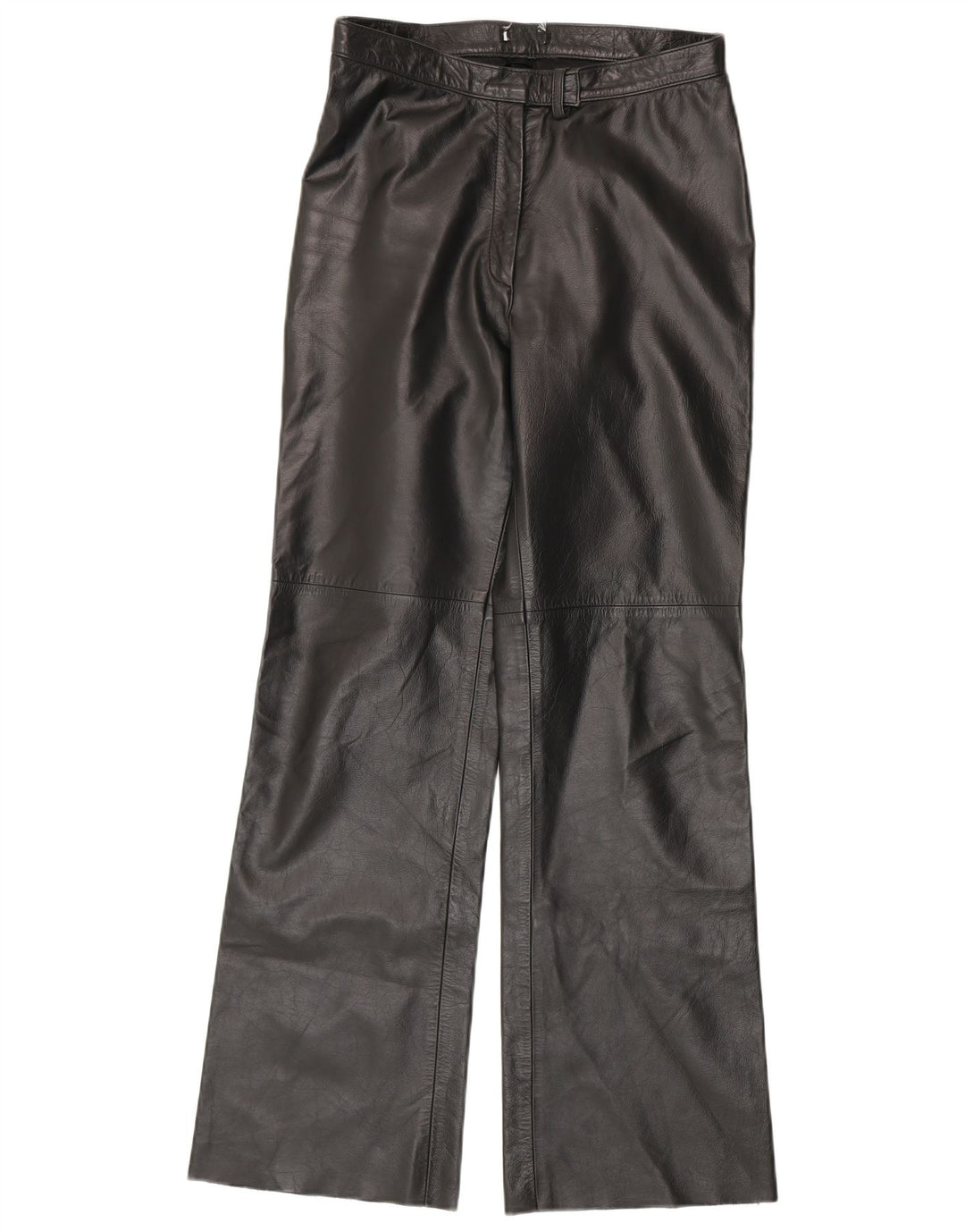 Vintage Womens Bootcut Leather Trousers IT 44 Medium W28 L30 Black Leather
