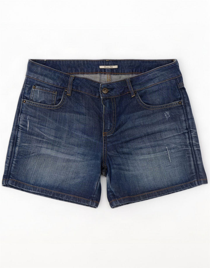 Massimo Dutti Womens Denim Shorts EU 40 Medium W30 Blue Cotton