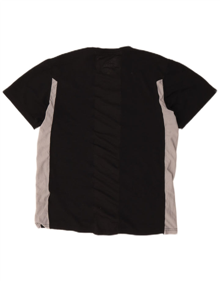 Nike Mens Dri Fit T-Shirt Top UK 38/40 Medium Black Colourblock Polyester