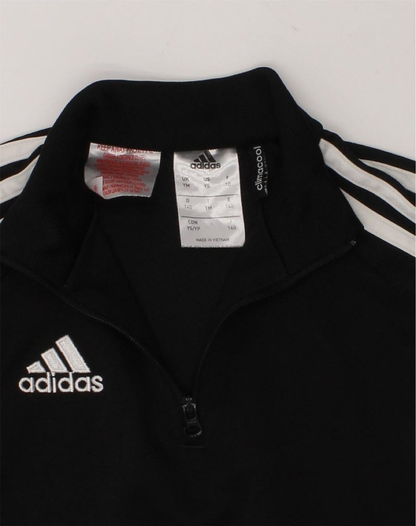 ADIDAS Boys Zip Neck Pullover Tracksuit Top 9-10 Years Medium  Black | Vintage Adidas | Thrift | Second-Hand Adidas | Used Clothing | Messina Hembry 