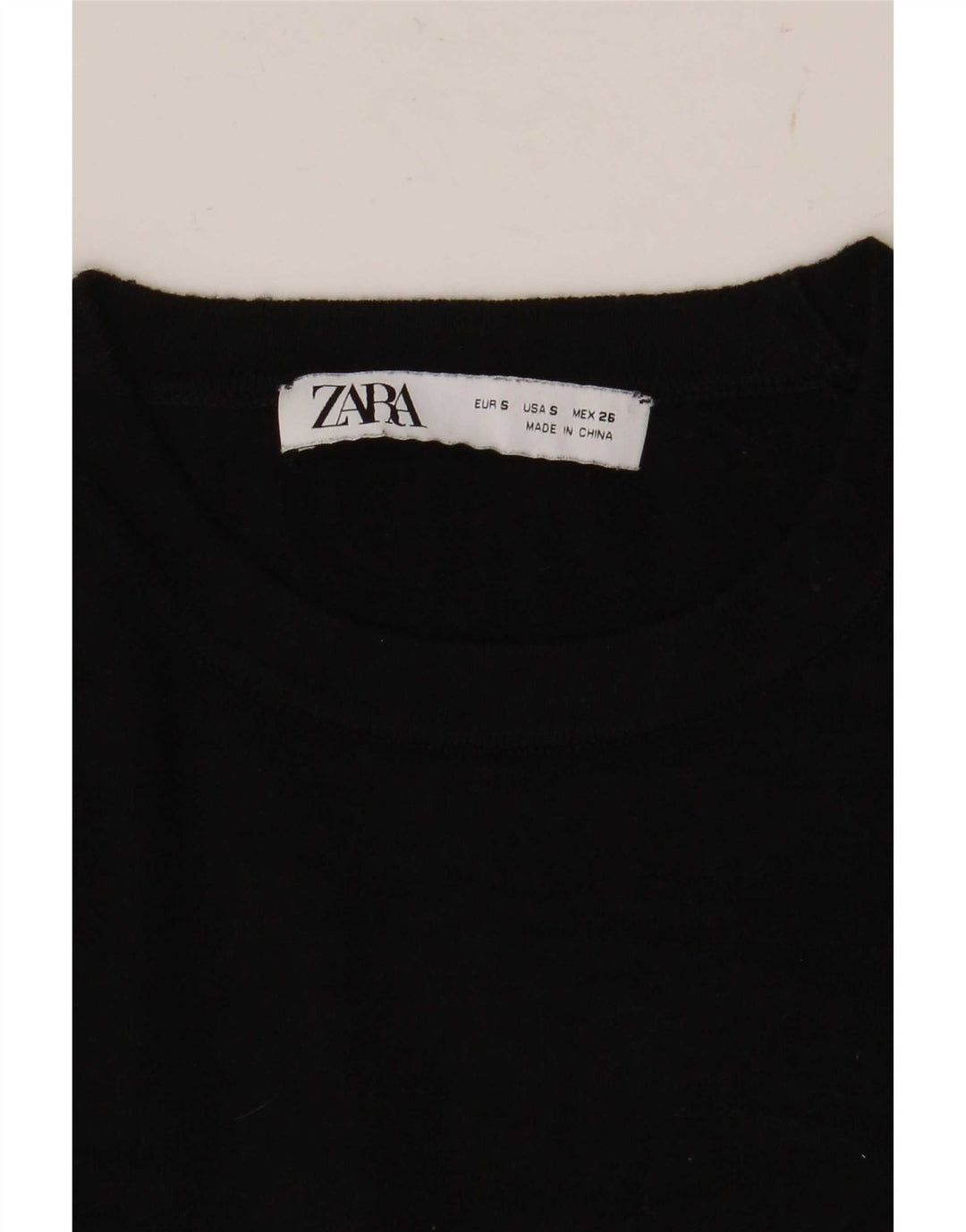 Zara Womens Crew Neck Jumper Sweater UK 10 Small Black