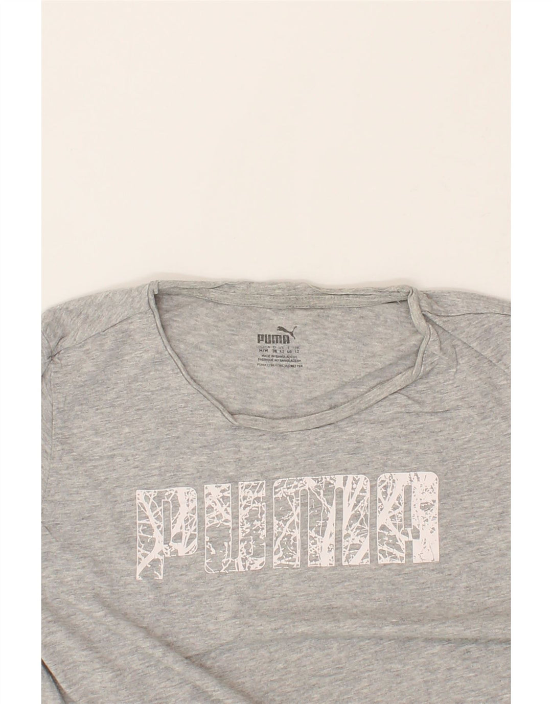 PUMA Womens Graphic T-Shirt Top UK 12 Medium  Grey Vintage Puma and Second-Hand Puma from Messina Hembry 