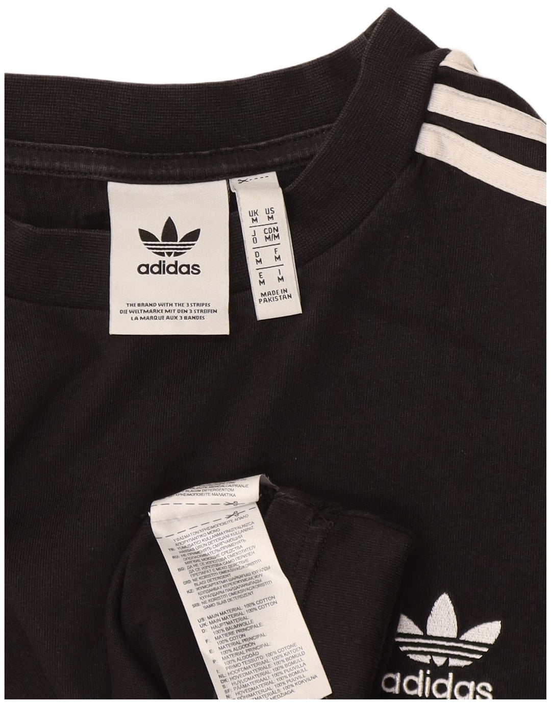 Adidas Mens T-Shirt Top Medium Black Cotton