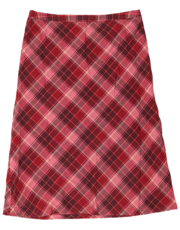 M&Co Womens A-Line Skirt UK 18 XL W36  Pink Plaid Acrylic