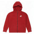 Nike Boys Zip Hoodie Sweater 10-11 Years Medium Red Cotton