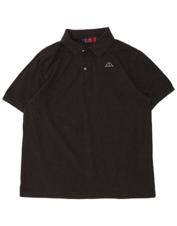 Kappa Mens Polo Shirt Large Black Cotton
