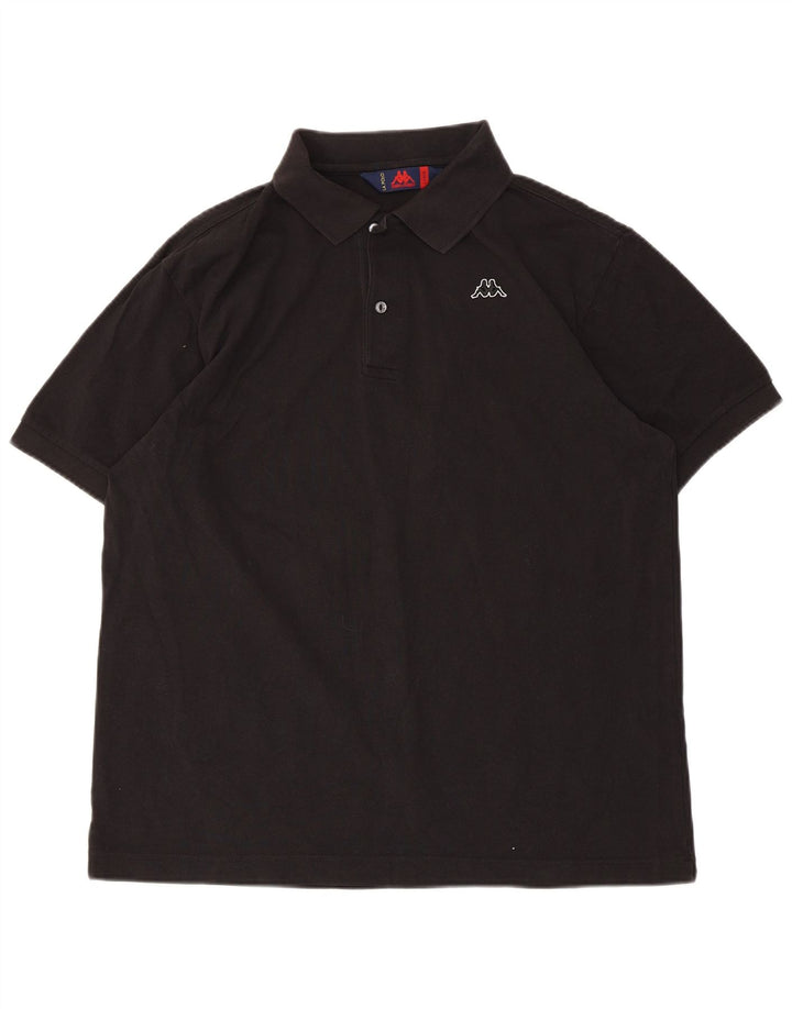 Kappa Mens Polo Shirt Large Black Cotton