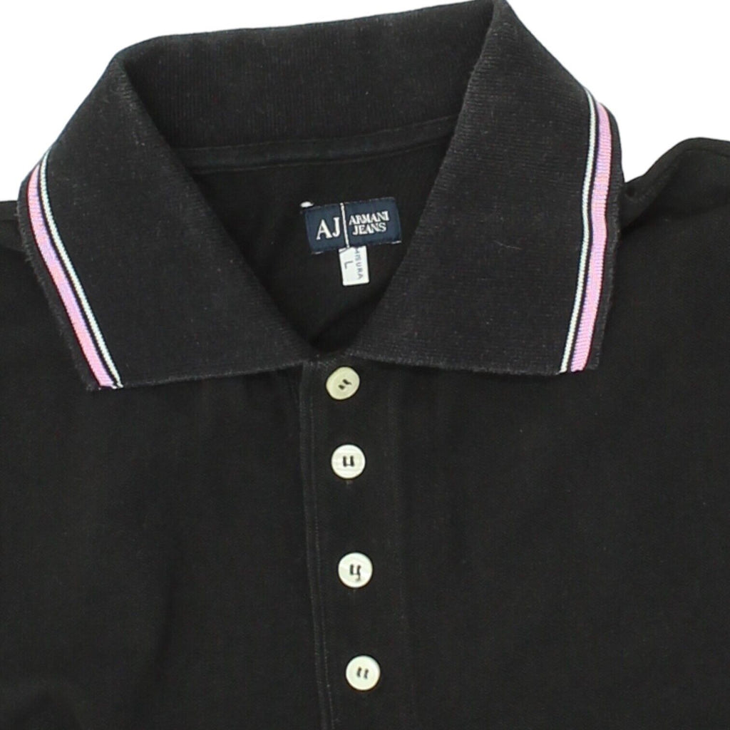 AJ Armani Jeans Womens Black Pocket Polo Shirt | Vintage High End Designer VTG | Vintage Messina Hembry | Thrift | Second-Hand Messina Hembry | Used Clothing | Messina Hembry 