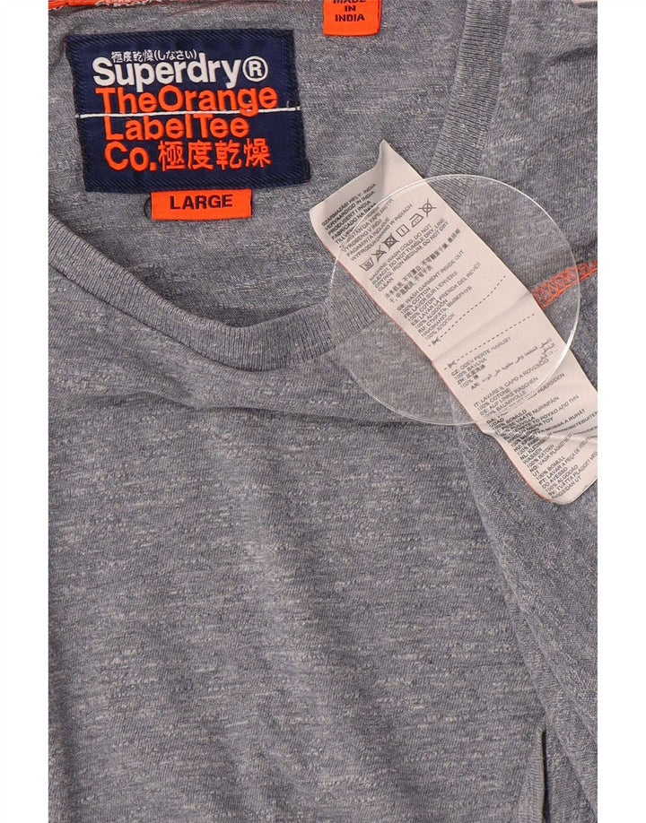 Superdry Mens T-Shirt Top Large Grey Cotton