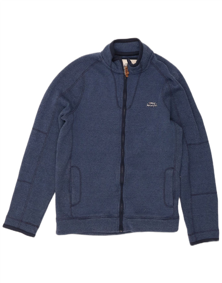 Weird Fish Mens Tracksuit Top Jacket Large Blue Flecked Polyester