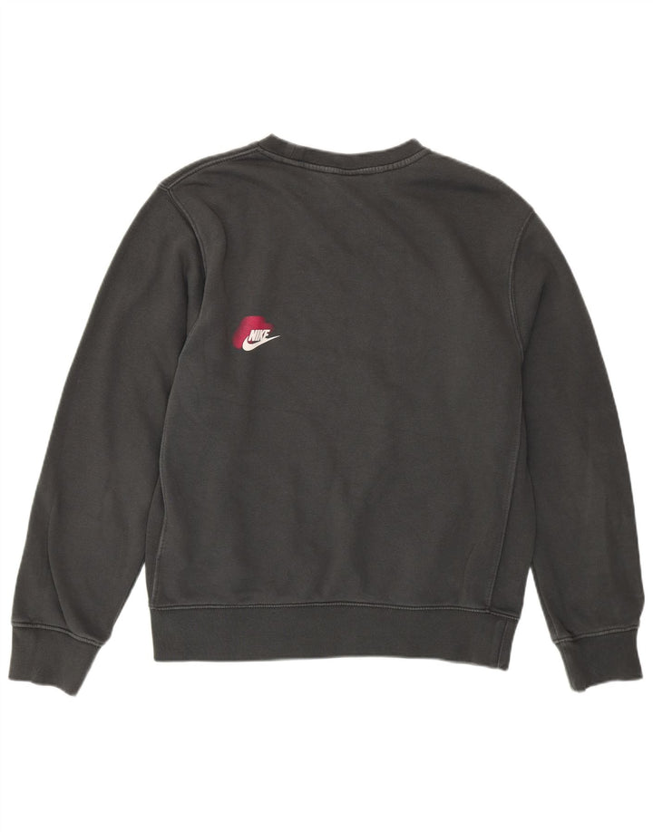 NIKE Mens Graphic Sweatshirt Jumper Small Grey Cotton