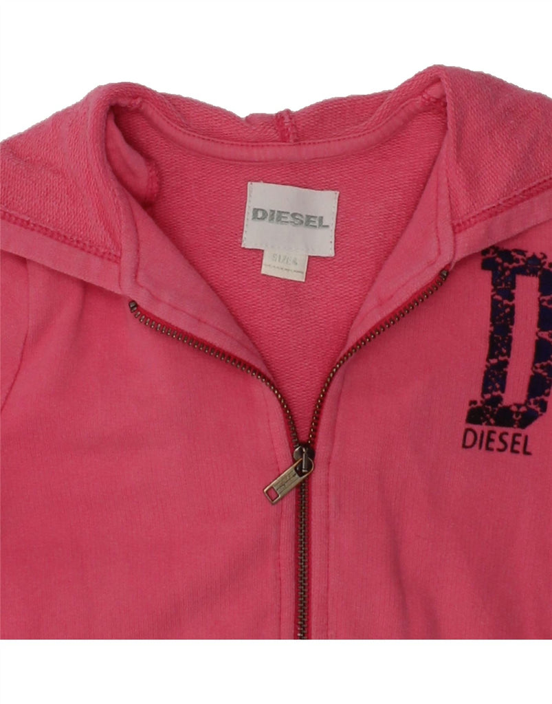 DIESEL Girls Zip Hoodie Sweater 3-4 Years Pink Cotton | Vintage Diesel | Thrift | Second-Hand Diesel | Used Clothing | Messina Hembry 