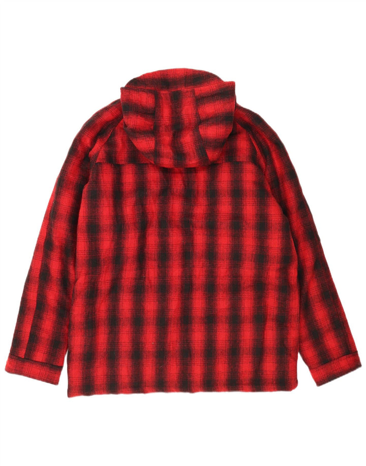 Rifle Mens Hooded Windbreaker Jacket UK 40 Large Red Check Polyester