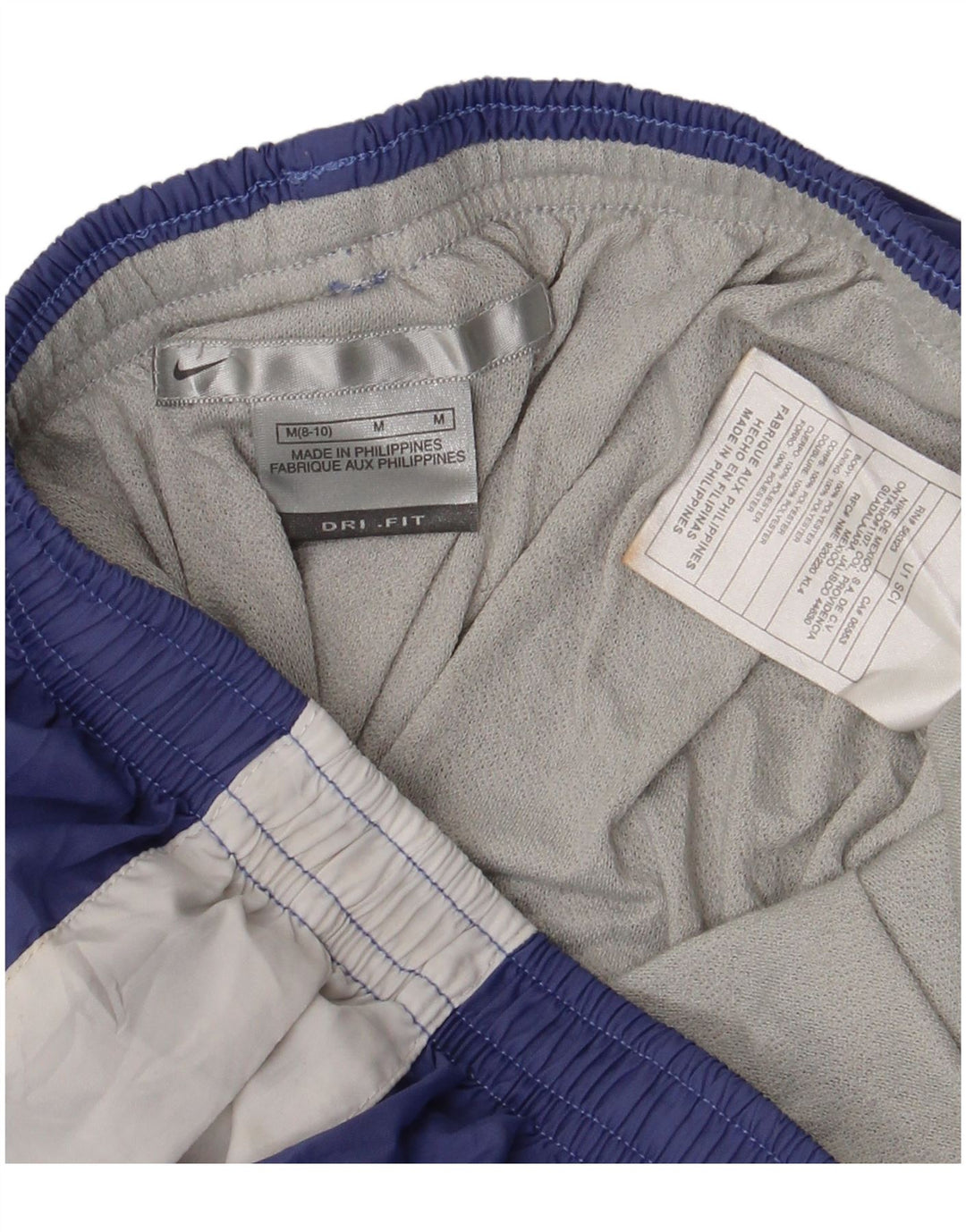 NIKE Womens Dri Fit Sport Shorts US 8/10 Medium Blue Colourblock Polyester