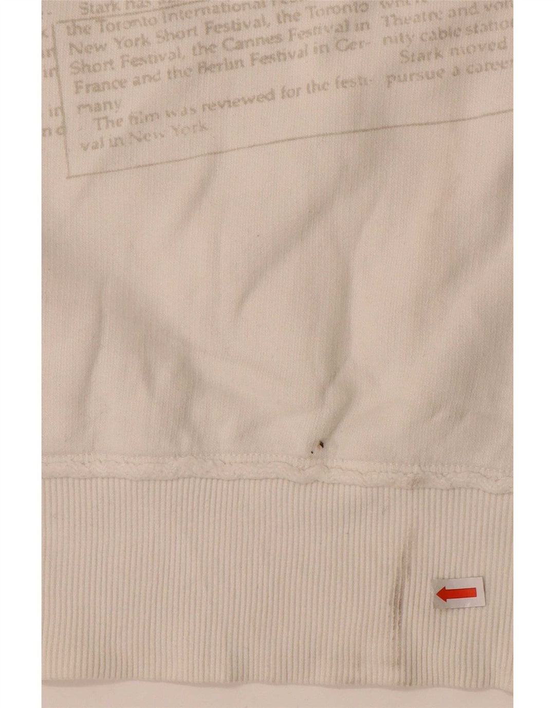 Datch Mens Graphic Sweatshirt Jumper Medium White Cotton