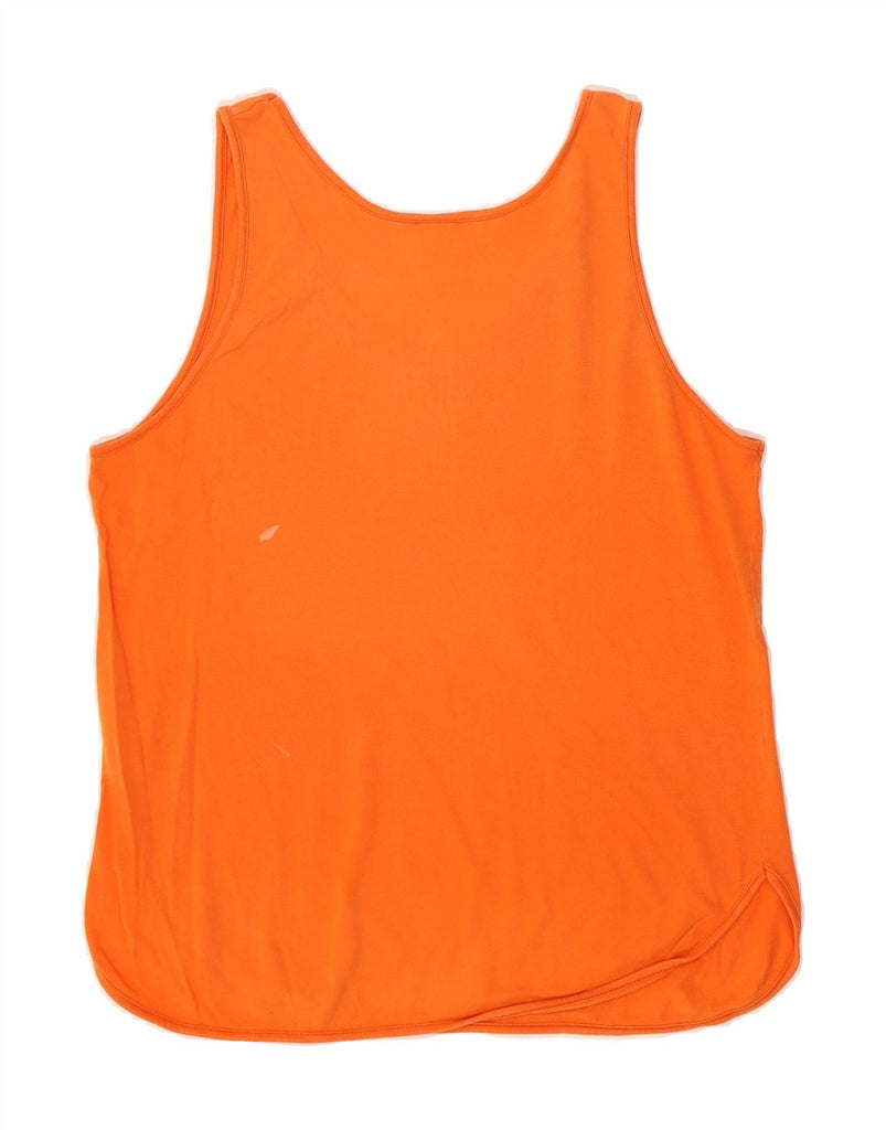 BENETTON Womens Vest Top UK 14 Large Orange Cotton Vintage Benetton and Second-Hand Benetton from Messina Hembry 