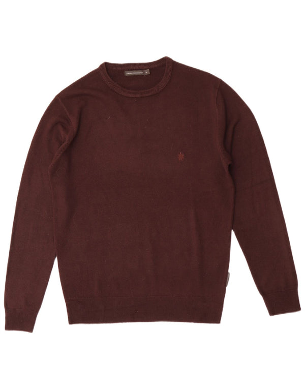 French Connection Mens Regular Fit Crew Neck Jumper Sweater Medium Maroon