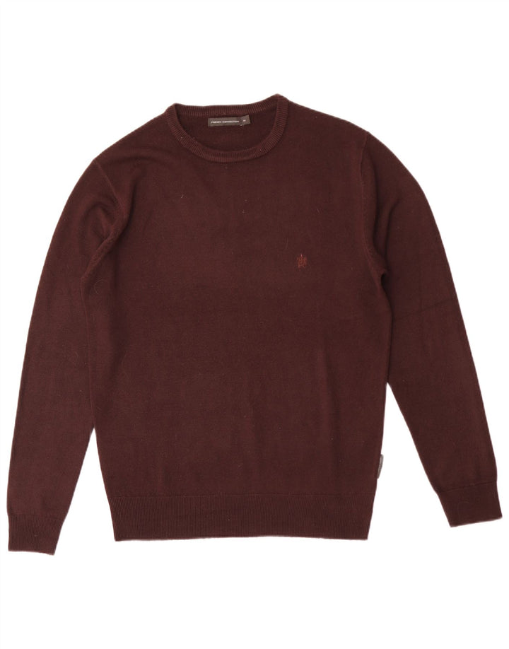 French Connection Mens Regular Fit Crew Neck Jumper Sweater Medium Maroon