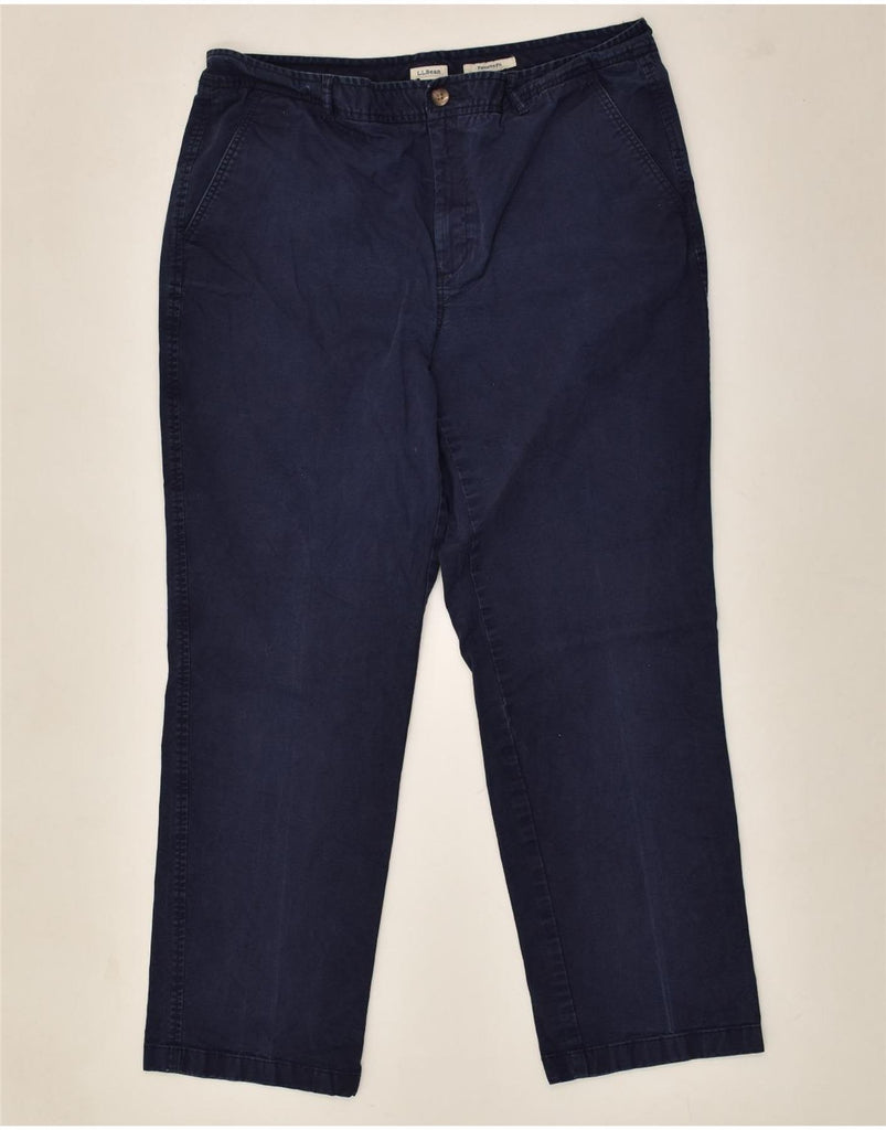 L.L.BEAN Womens Straight Chino Trousers US 16 2XL W36 L29 Navy Blue Cotton | Vintage L.L.Bean | Thrift | Second-Hand L.L.Bean | Used Clothing | Messina Hembry 