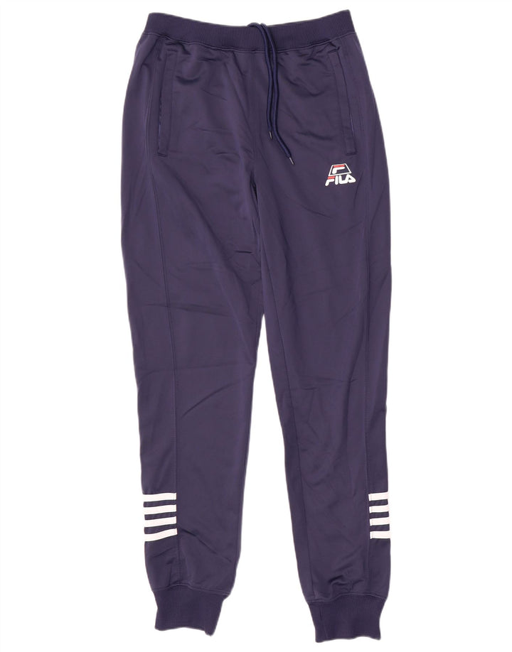 FILA Womens Tracksuit Trousers Joggers UK 10 Small Navy Blue