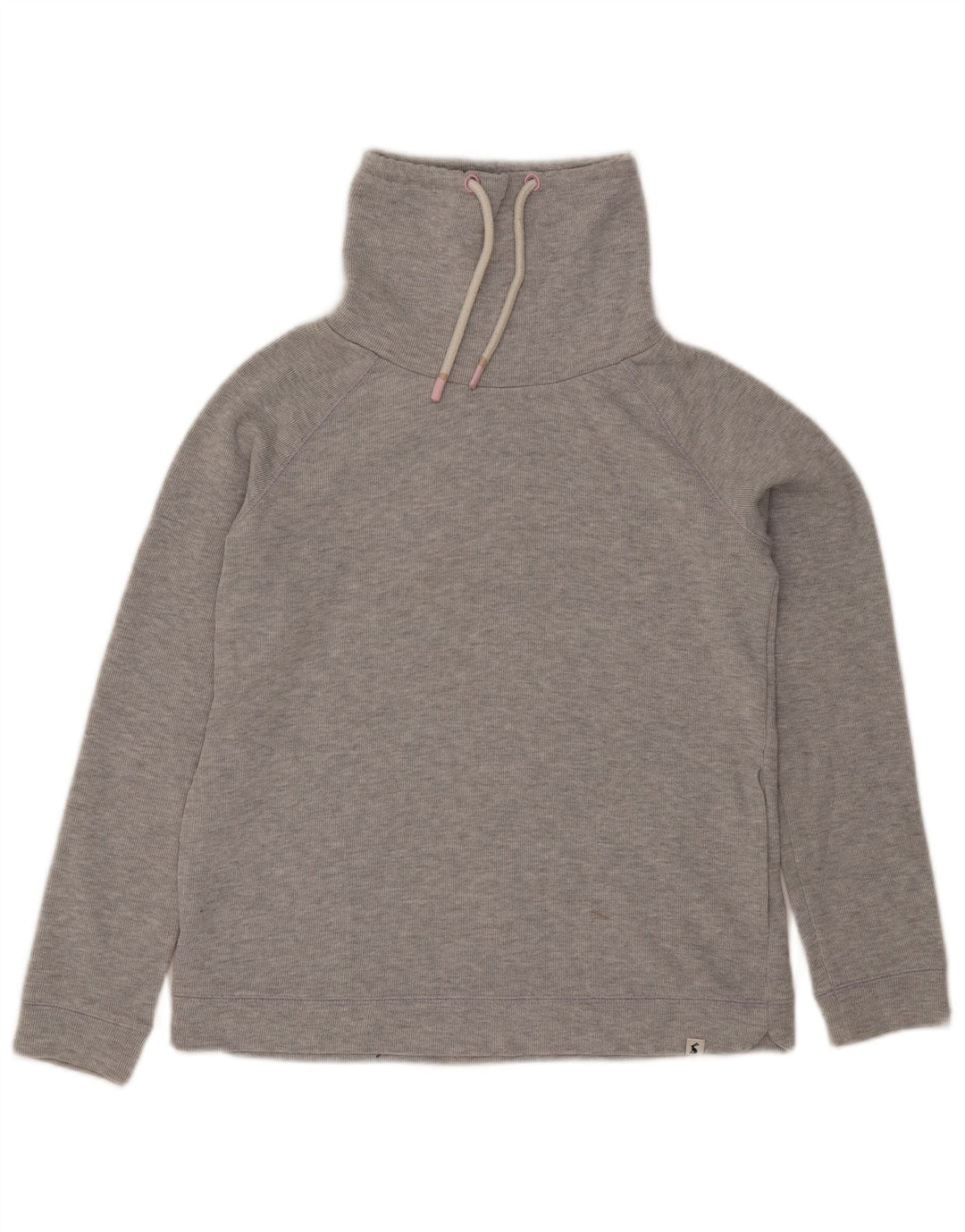 Joules Womens Roll Neck Sweatshirt Jumper UK 12 Medium Grey Flecked Cotton