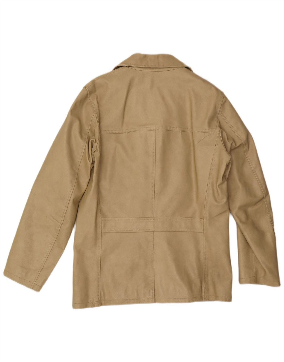 Sasch Mens Leather Jacket UK 38 Medium Beige Leather