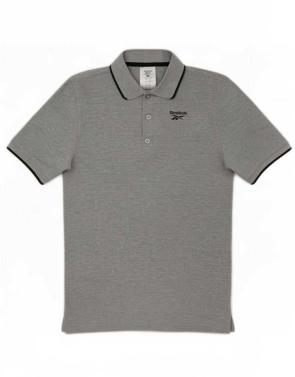 Reebok Mens Polo Shirt XS Grey Flecked Cotton