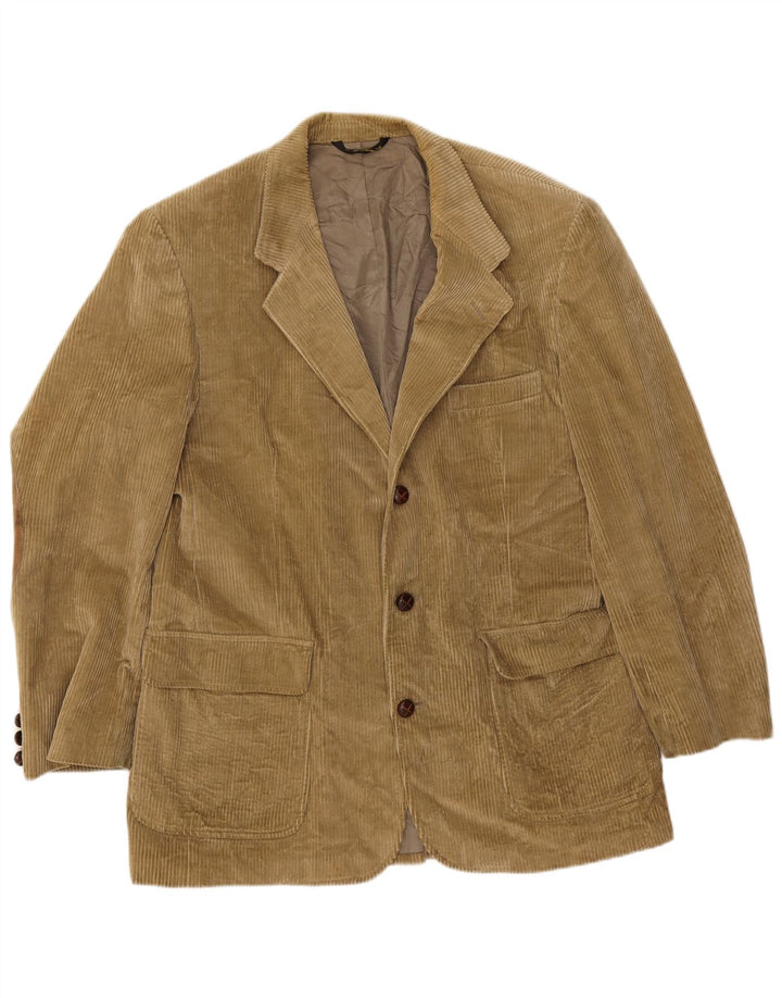 Orvis Mens 3 Button Corduroy Blazer Jacket UK 42 XL Beige