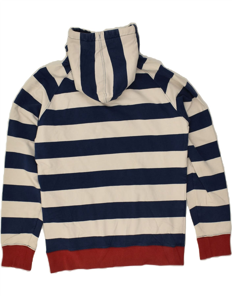 JOULES Womens Hoodie Jumper UK 12 Medium Navy Blue Striped Cotton | Vintage Joules | Thrift | Second-Hand Joules | Used Clothing | Messina Hembry 