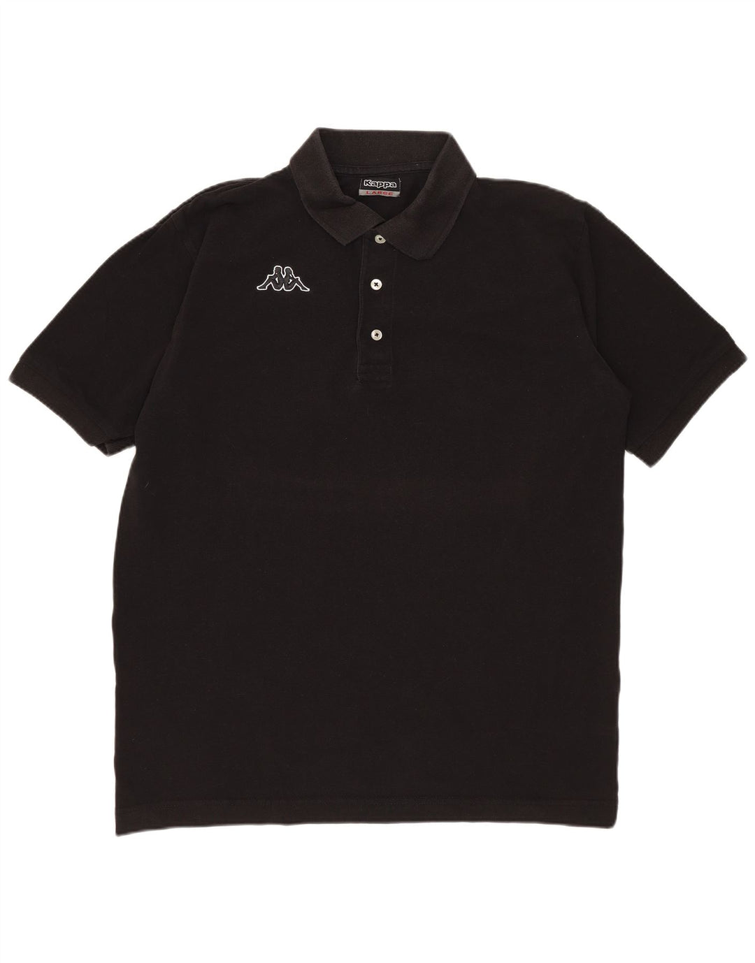 KAPPA Mens Polo Shirt Large Black Cotton