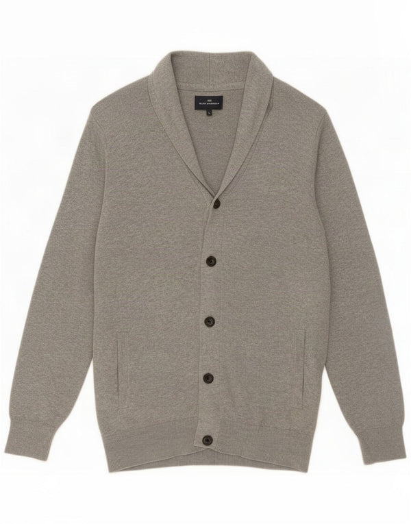 Marks & Spencer Mens Blue Harbour Cardigan Sweater Large Grey Cotton