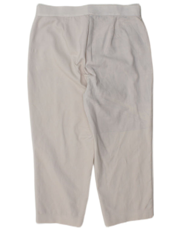 Marks & Spencer Womens High Waist Capri Trousers UK 14 Large W32 L22 White