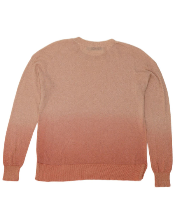 Oasis Womens Crew Neck Jumper Sweater UK 10 Small Pink Colourblock