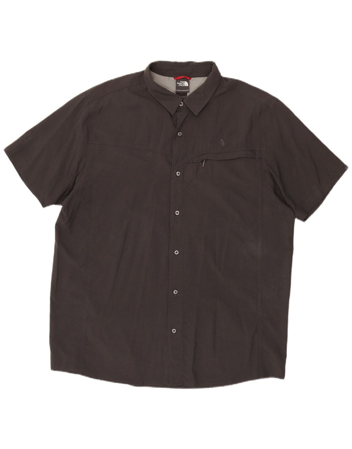 The North Face Mens Short Sleeve Shirt 2XL Grey Nylon